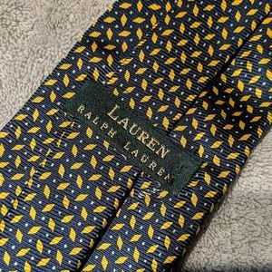 Lauren Ralph Lauren Blue Gold Geometric tie #53